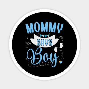 mom says Boy cute baby matching family party Magnet